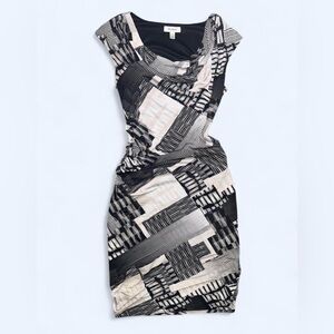 Dressbarn Abstract Print Ruched